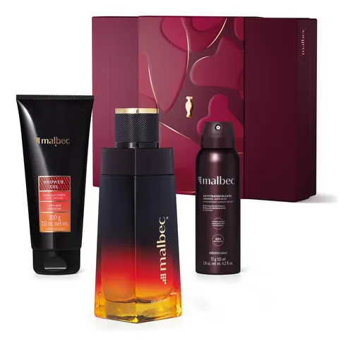 O Boticário Malbec X Presente (3 Itens) - R$ 202,62